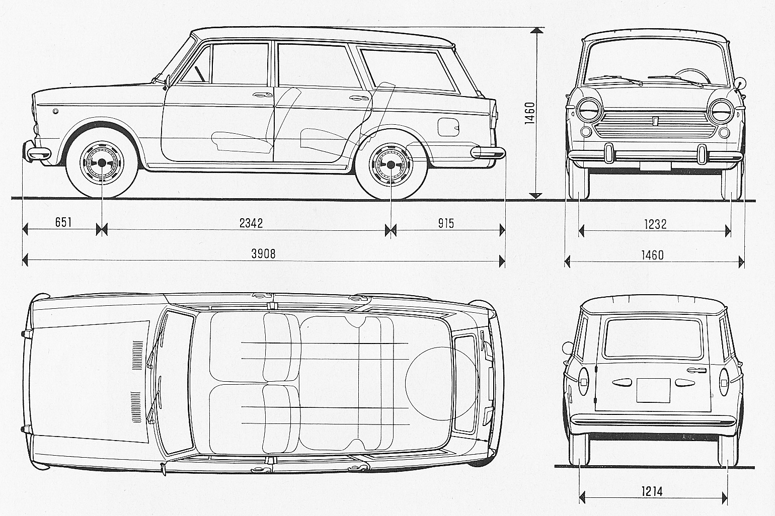 Fiat 1100R blueprint
