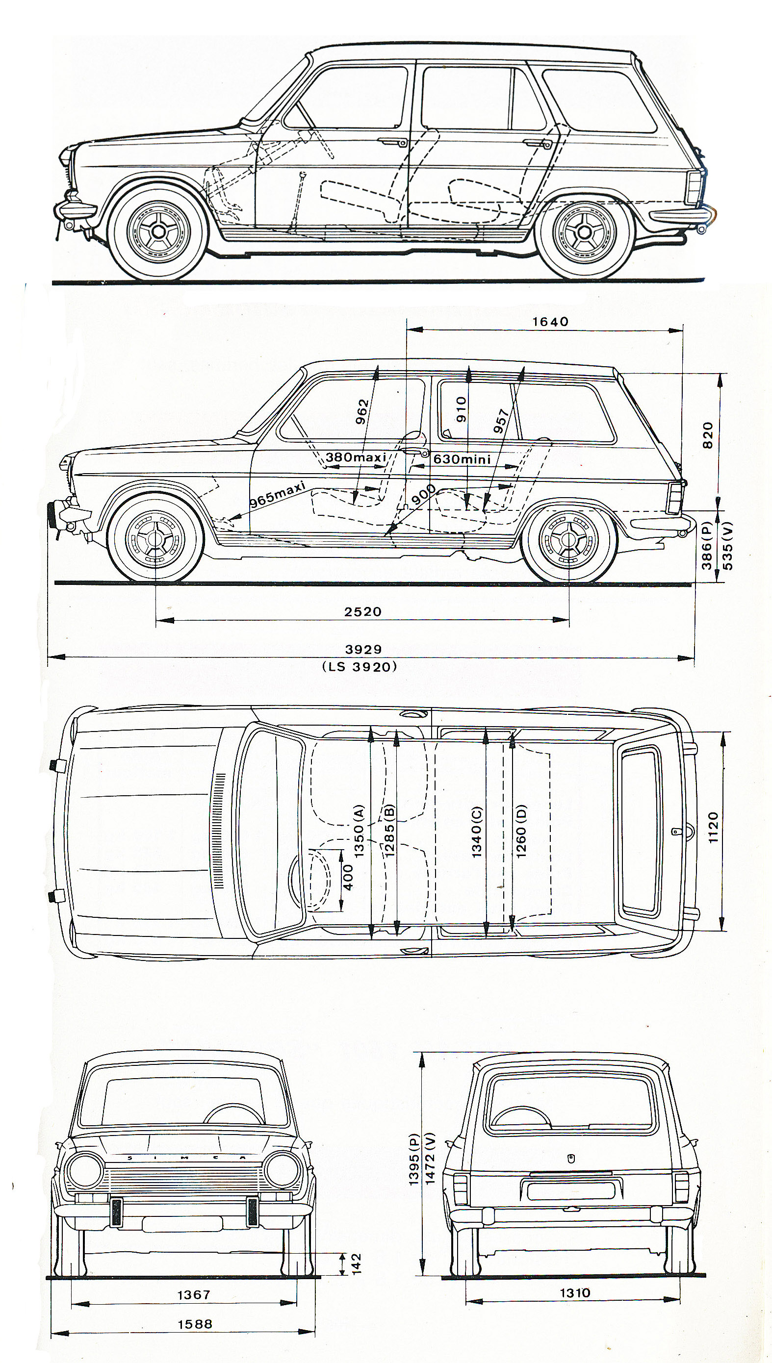 Simca 1100 blueprint
