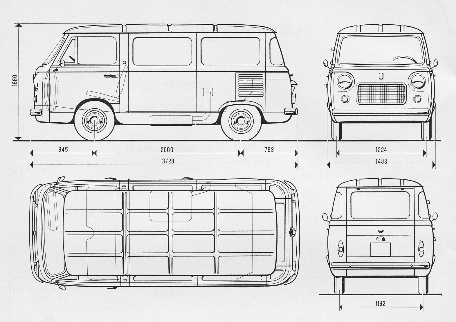 Fiat 600T blueprint