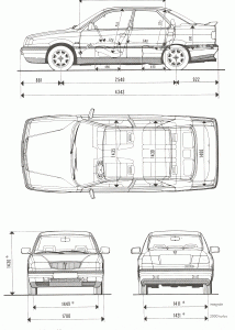 Lancia Dedra blueprint