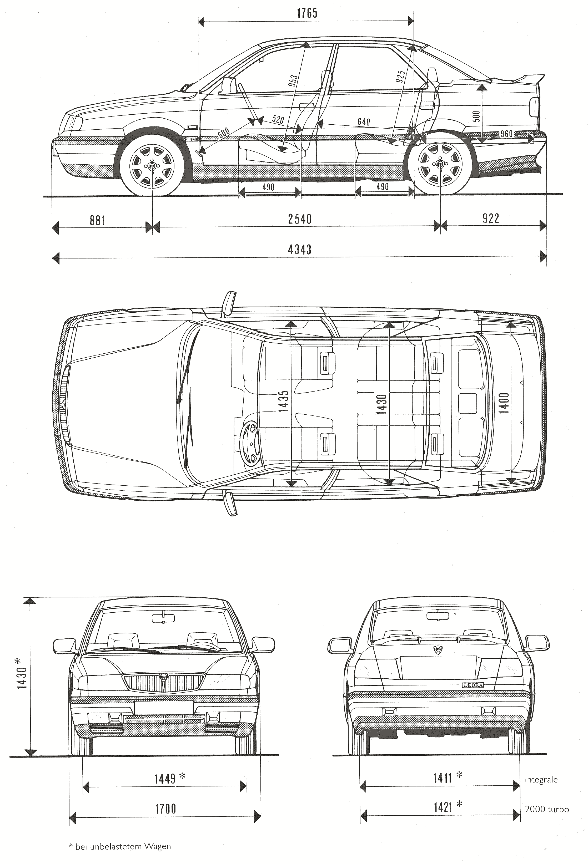 Lancia Dedra blueprint