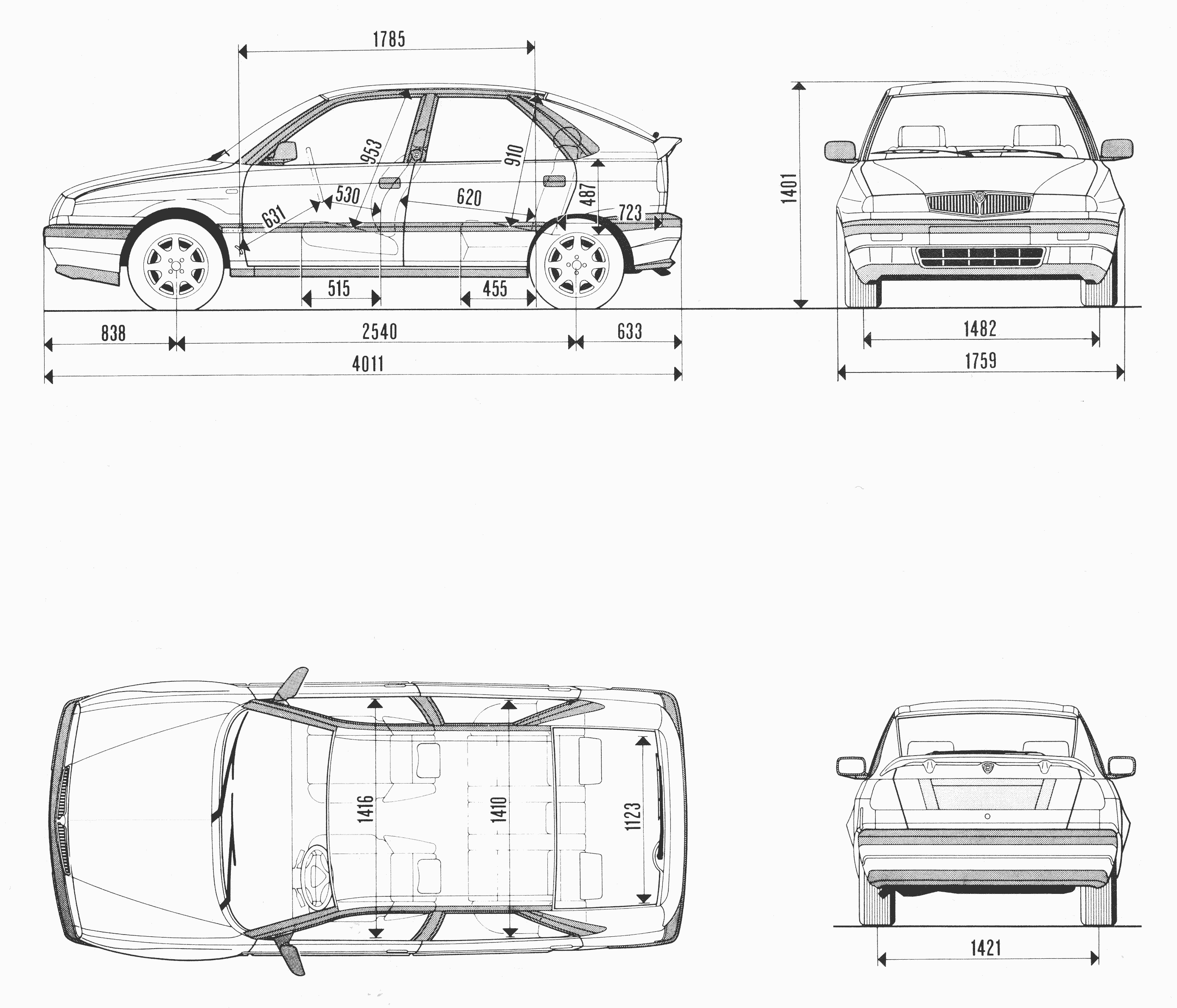 Lancia Delta blueprint