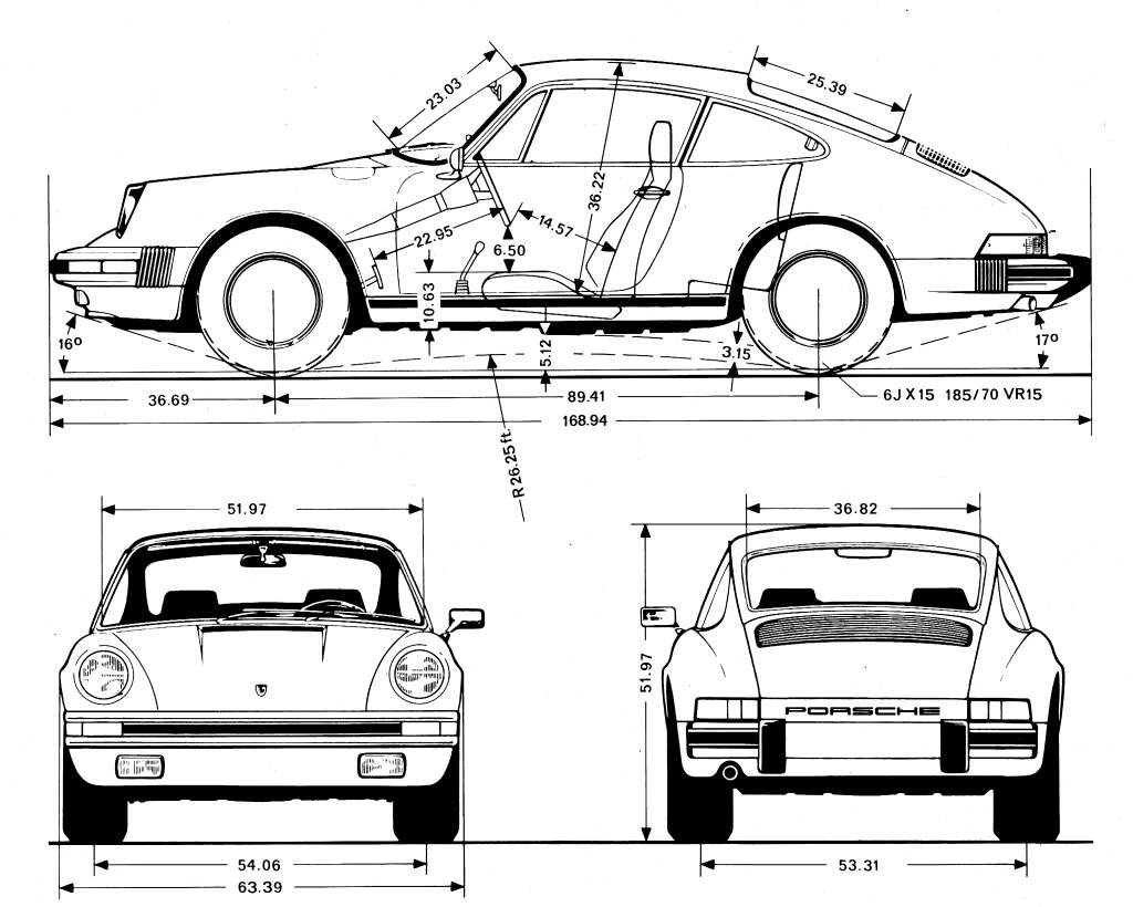Porsche 911 SC blueprint