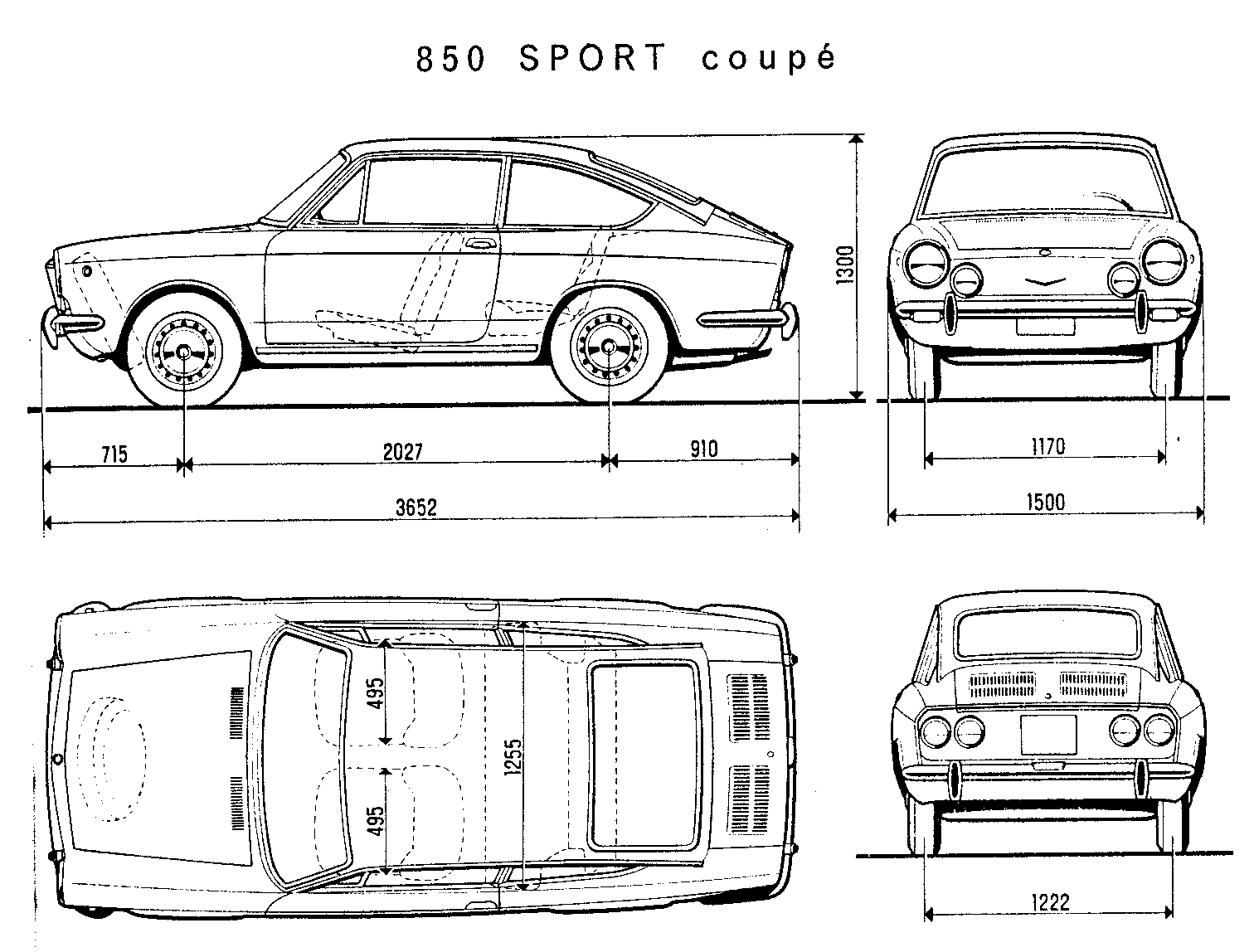 Fiat 850 blueprint