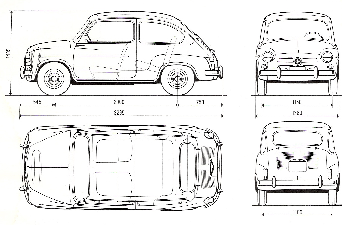 Fiat 600 blueprint