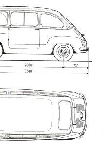 Fiat 600 Multipla blueprint