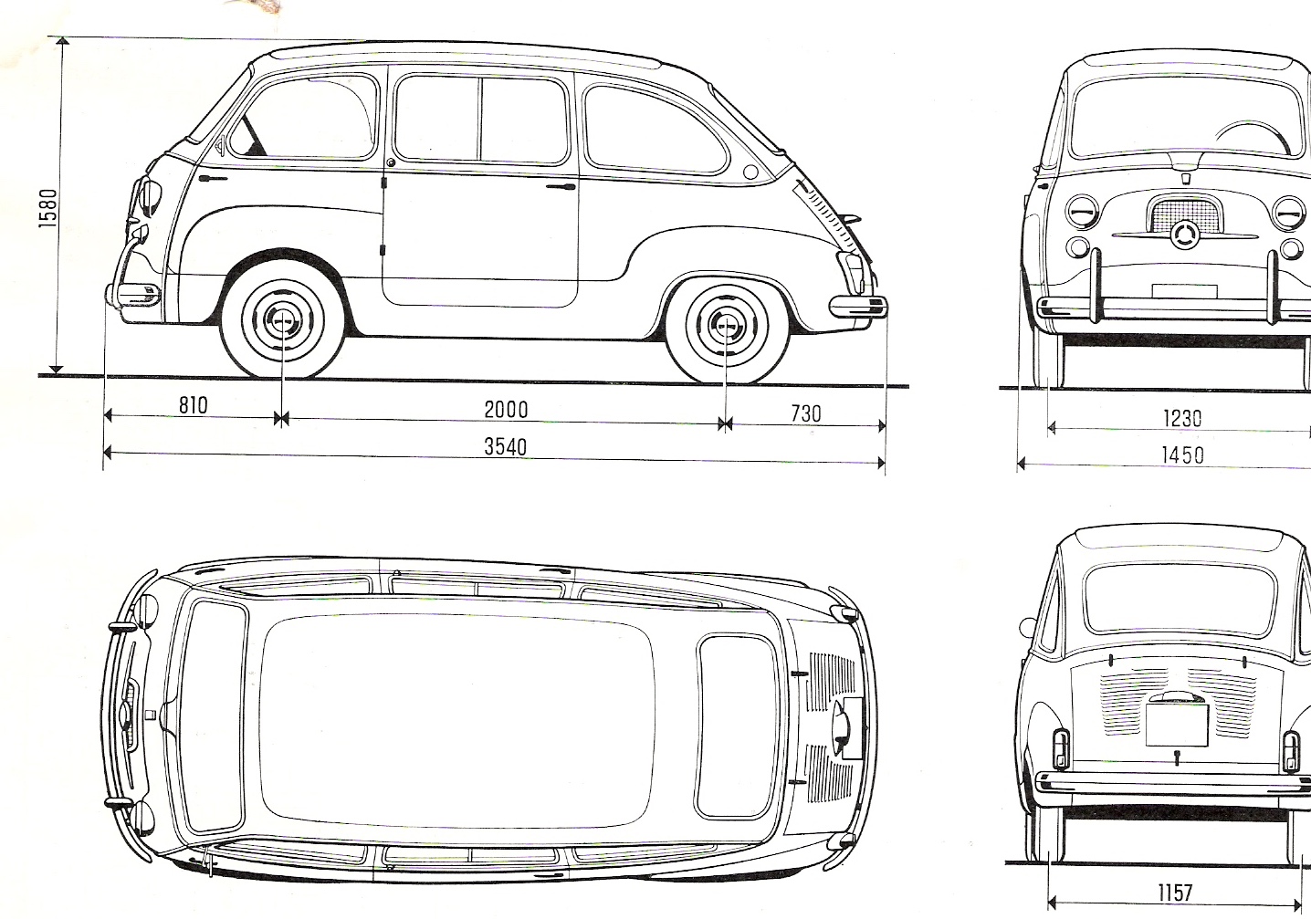 Fiat 600 Multipla blueprint