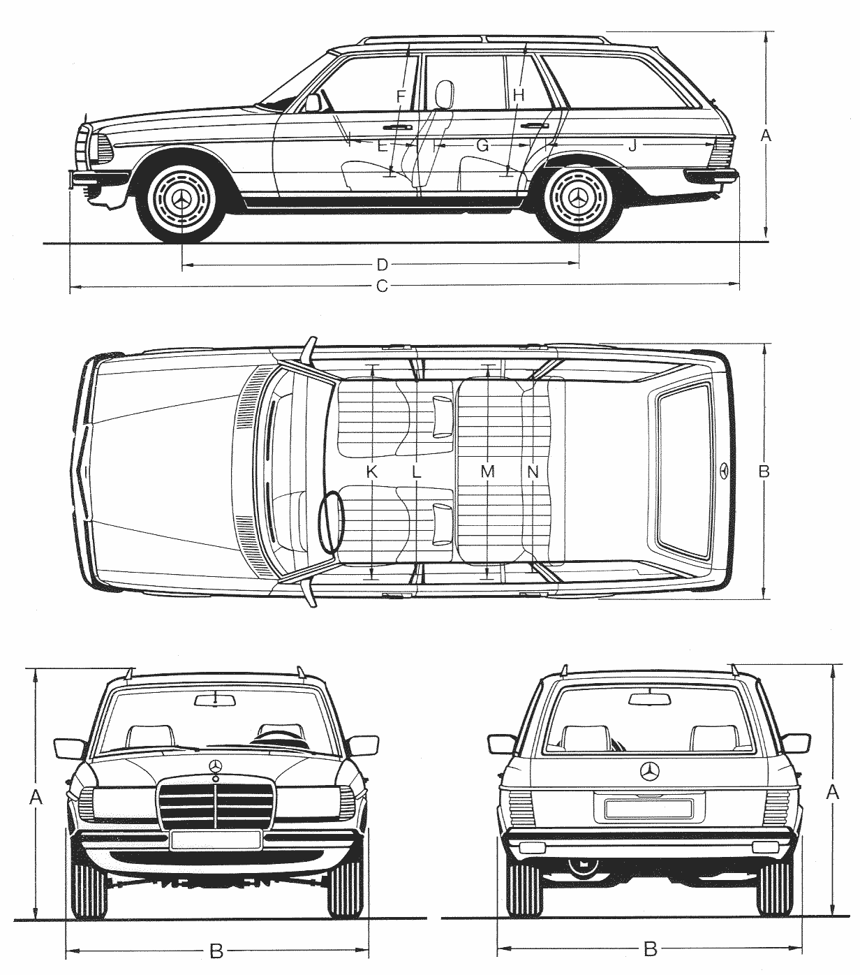 Mercedes-Benz W123 blueprint