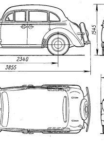 Opel Kadett blueprint