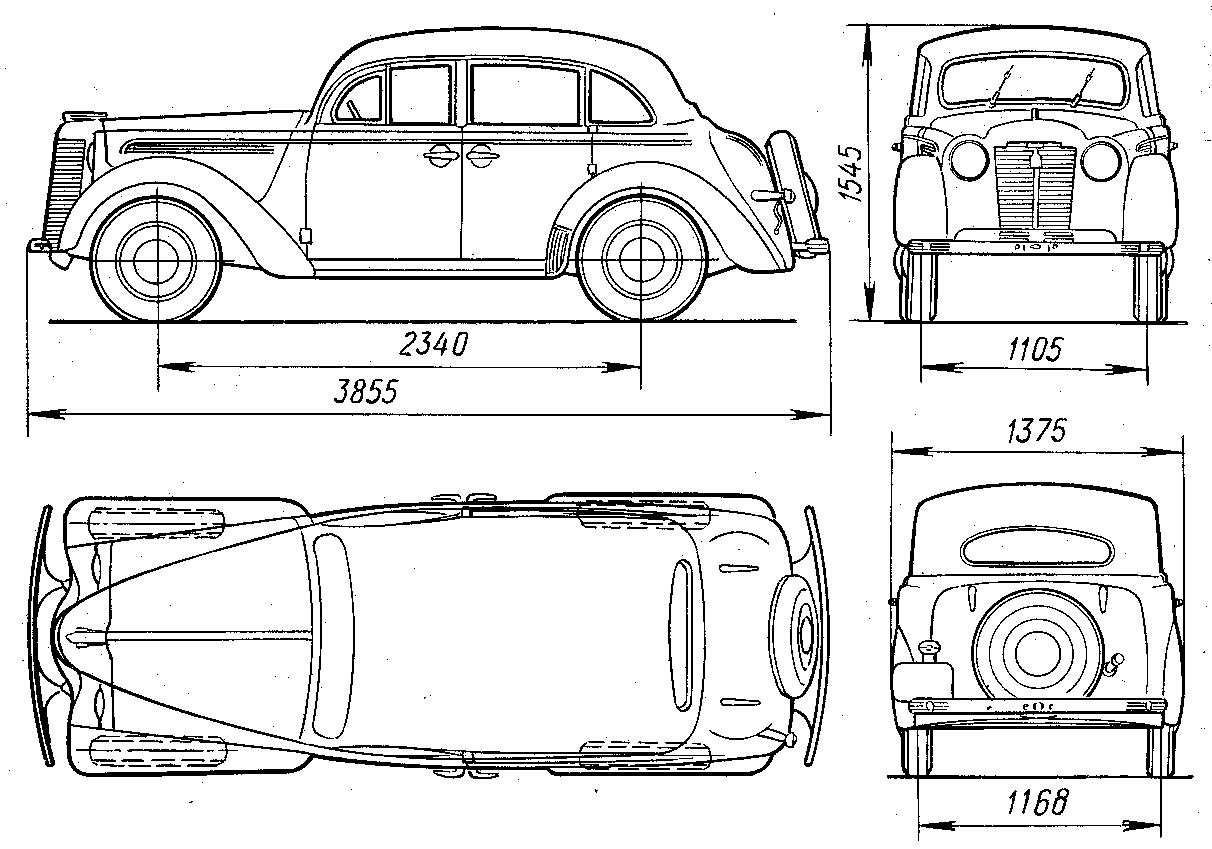 Opel Kadett blueprint