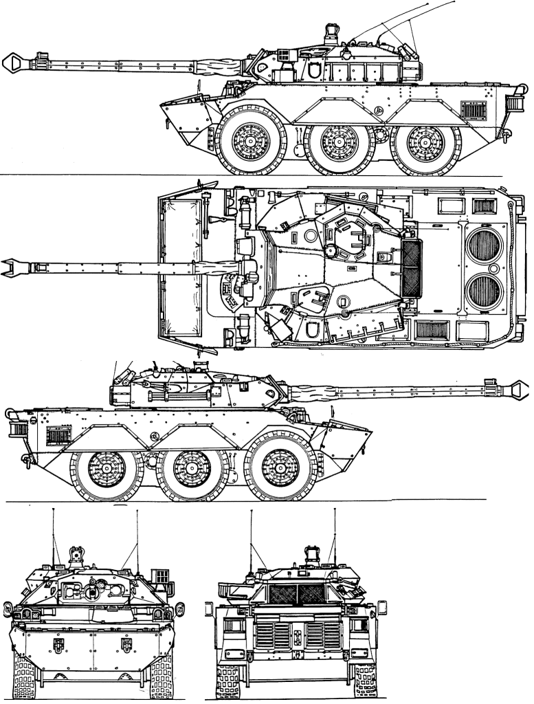 AMX 10 RC Blueprint - Download free blueprint for 3D modeling