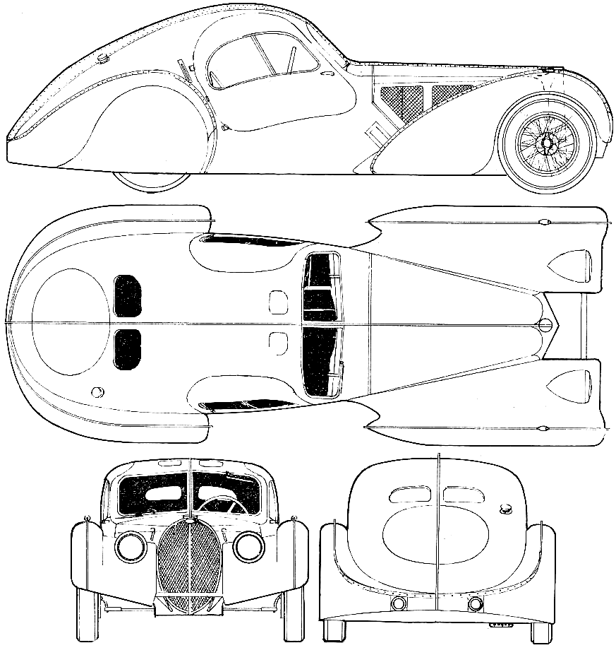 Bugatti Type 57SC Atlantic blueprint