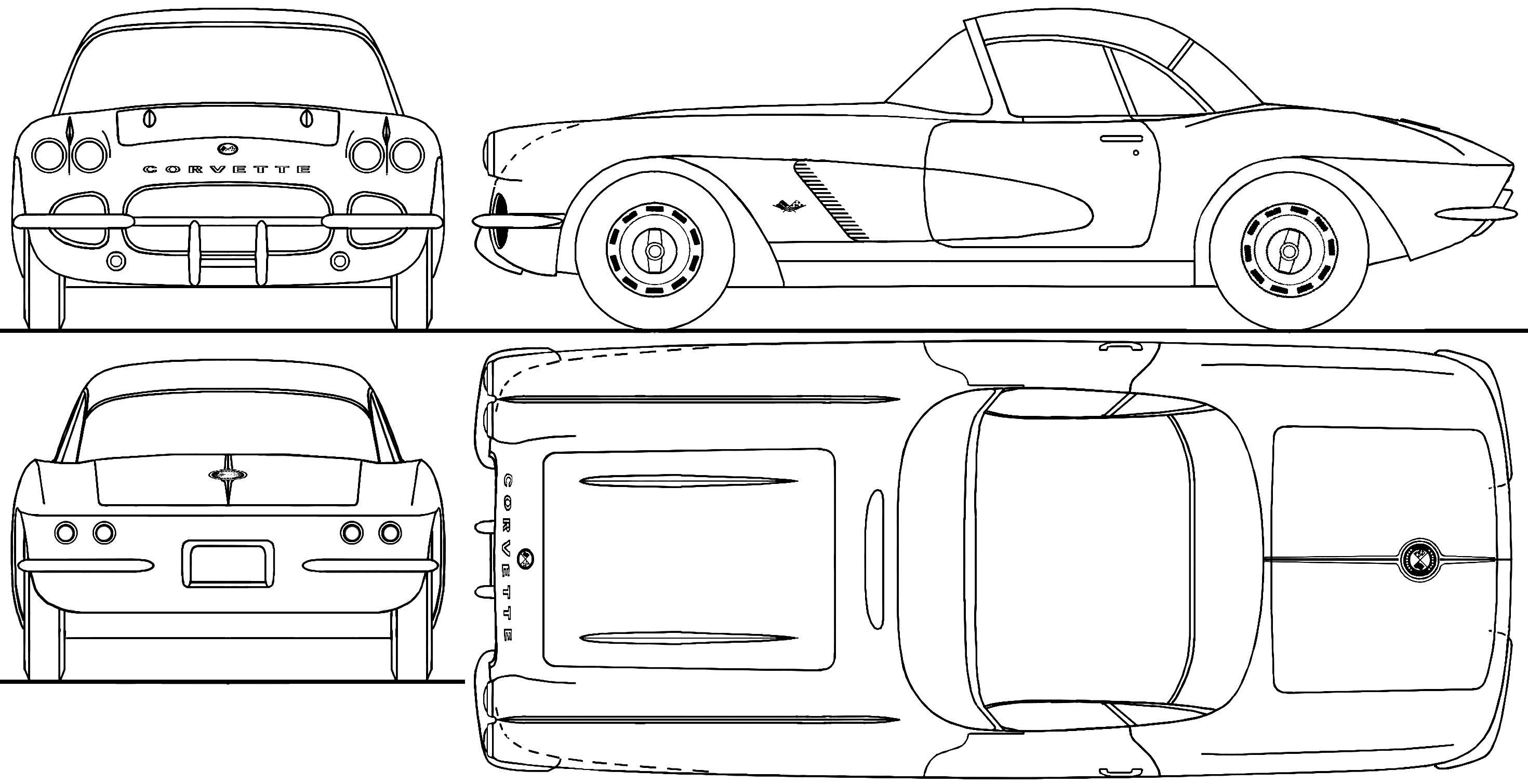 Chevrolet Corvette blueprint
