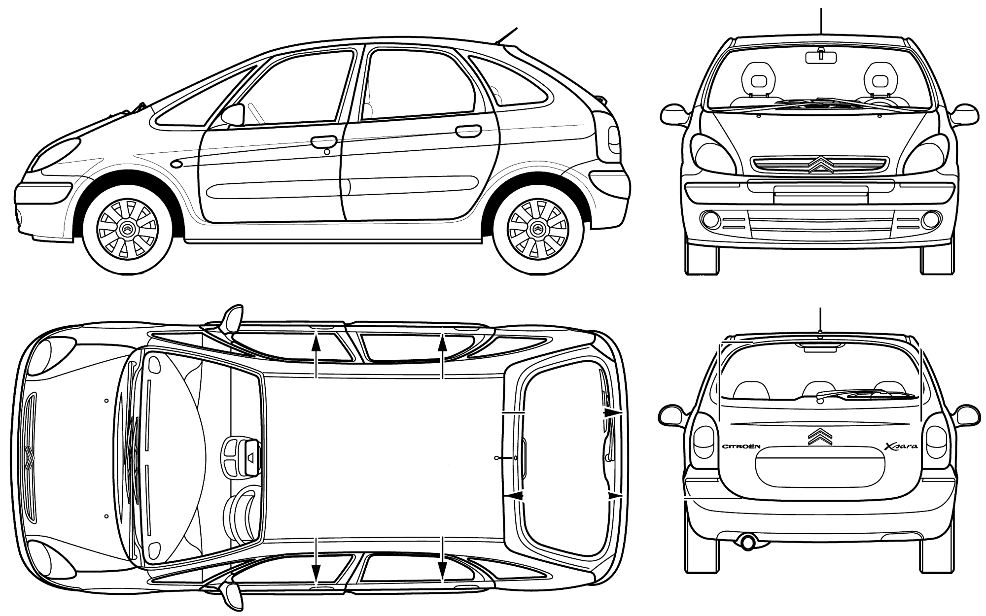 Citroën Xsara Picasso blueprint