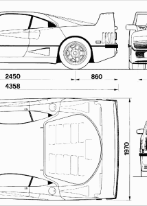 Ferrari F40 blueprint