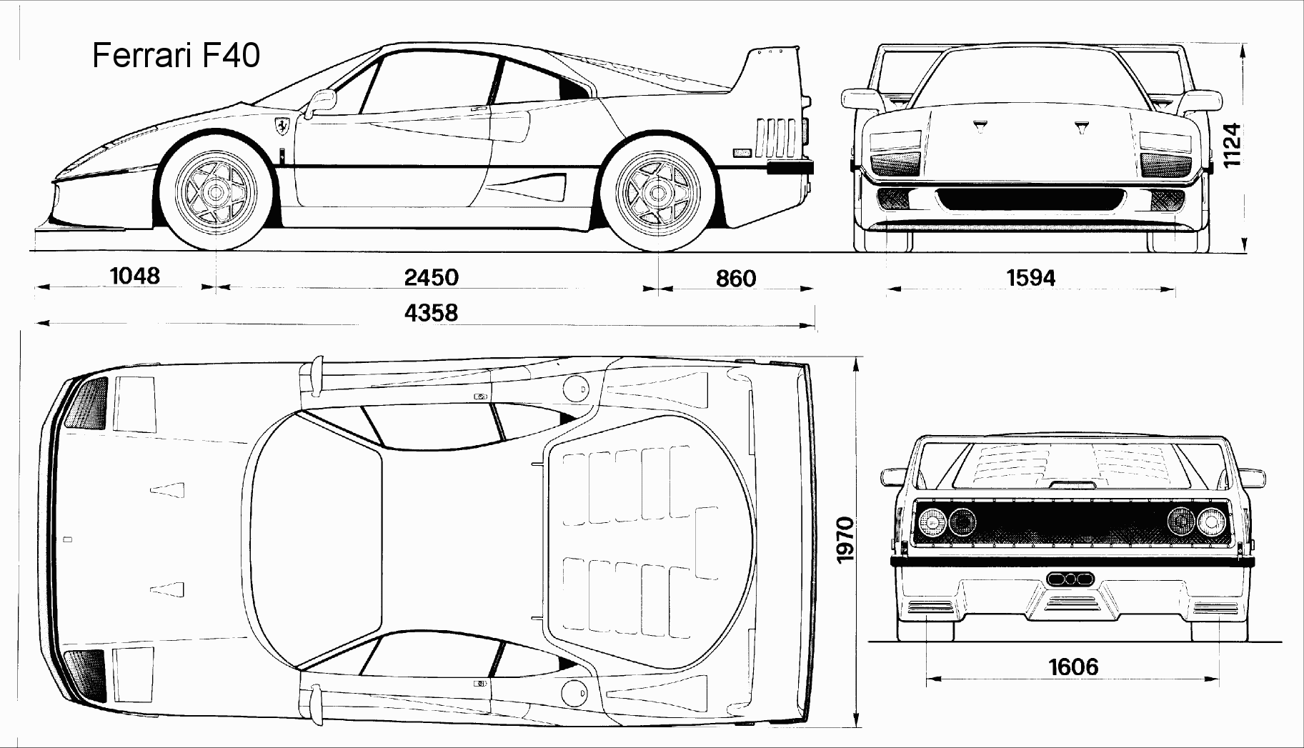 Ferrari F40 blueprint