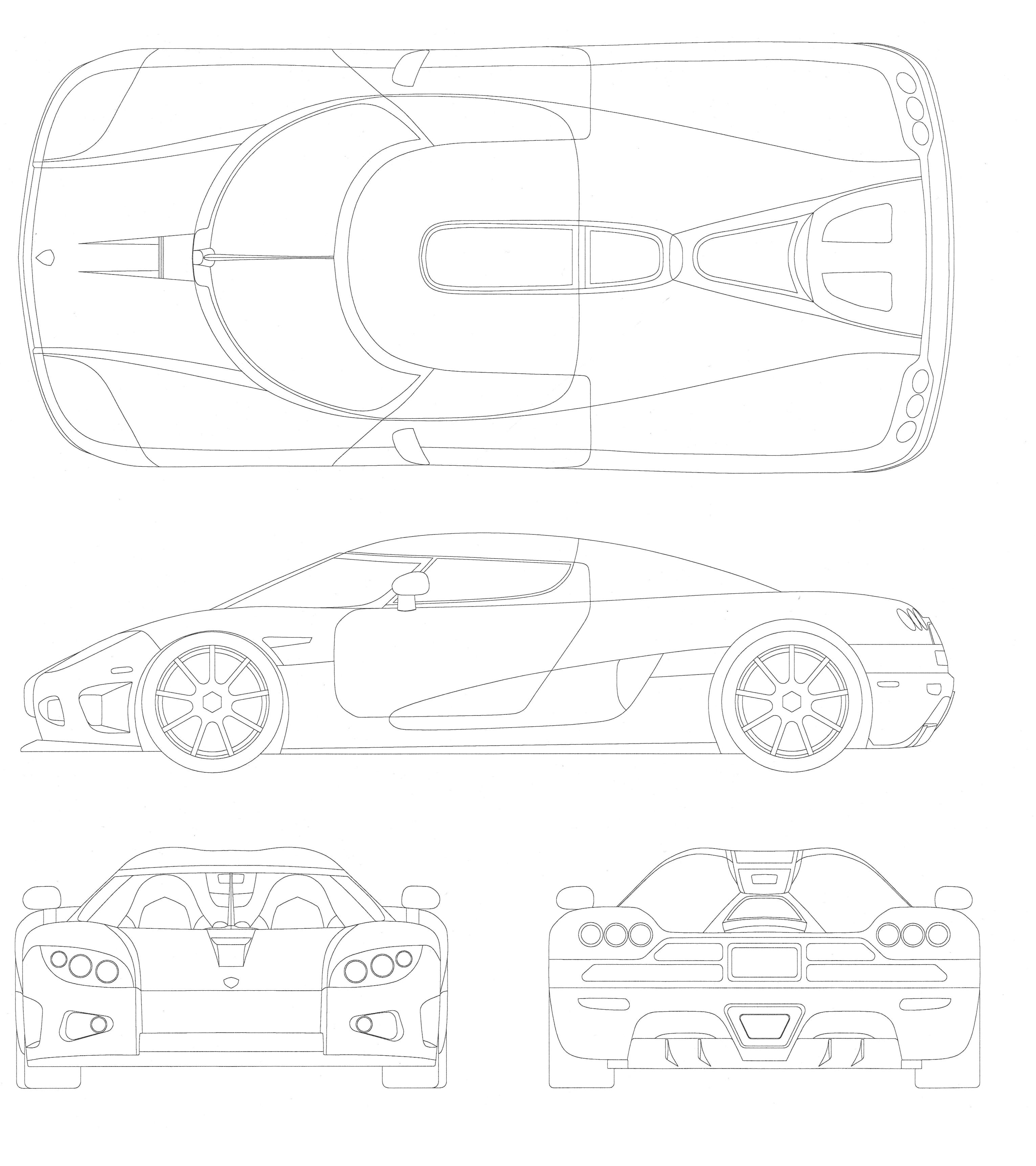 Koenigsegg CCX blueprint