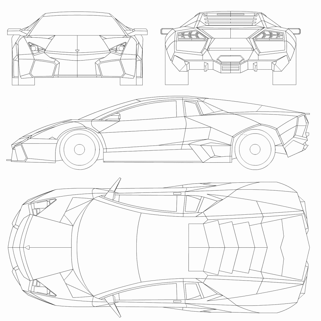 Lamborghini Blueprints - Download free blueprint for 3D modeling