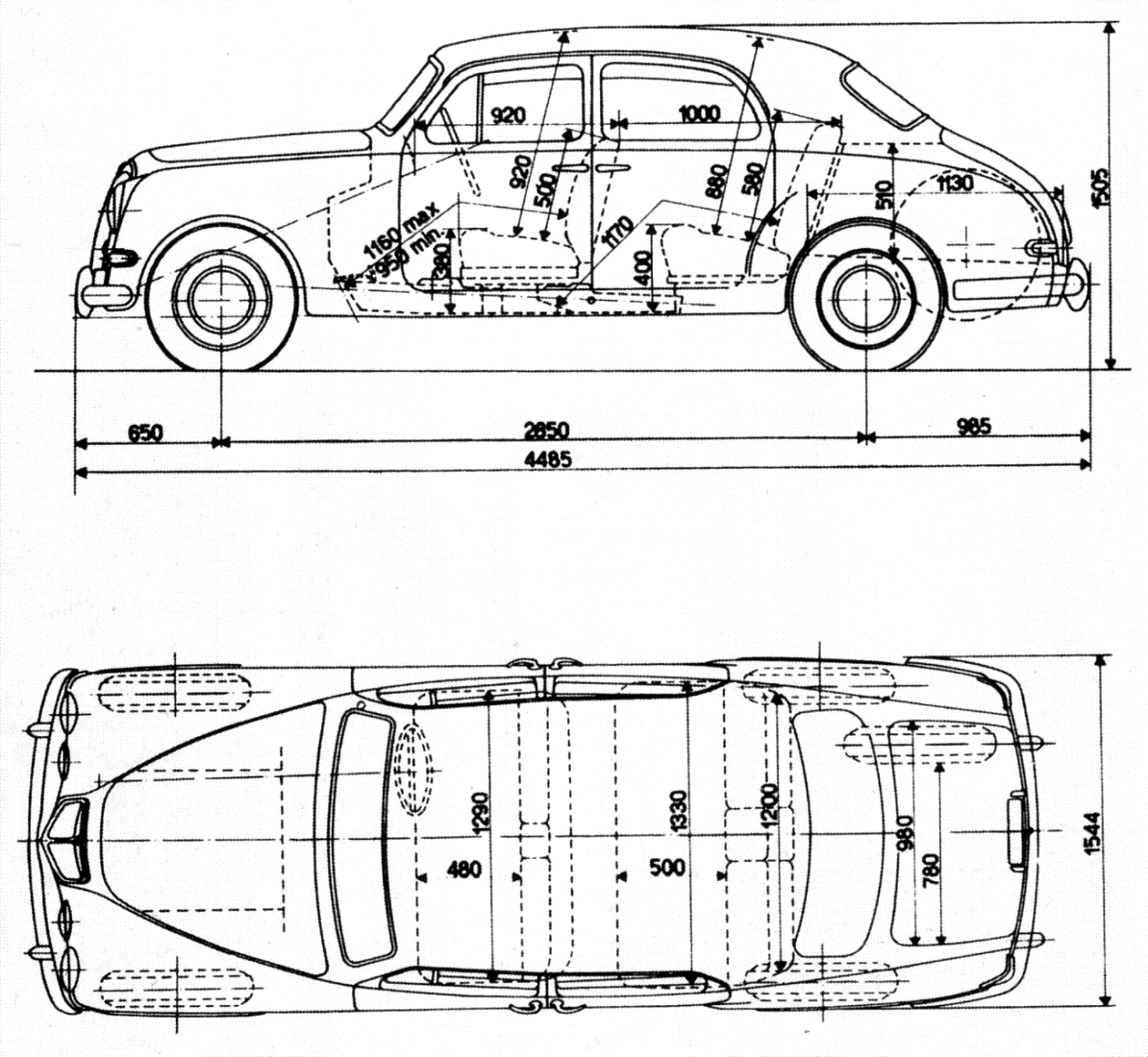 Lancia Aurelia blueprint
