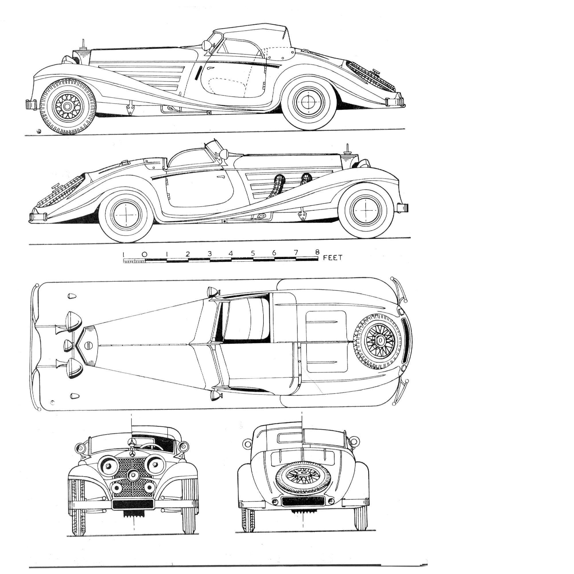 Mercedes-Benz 540K blueprint