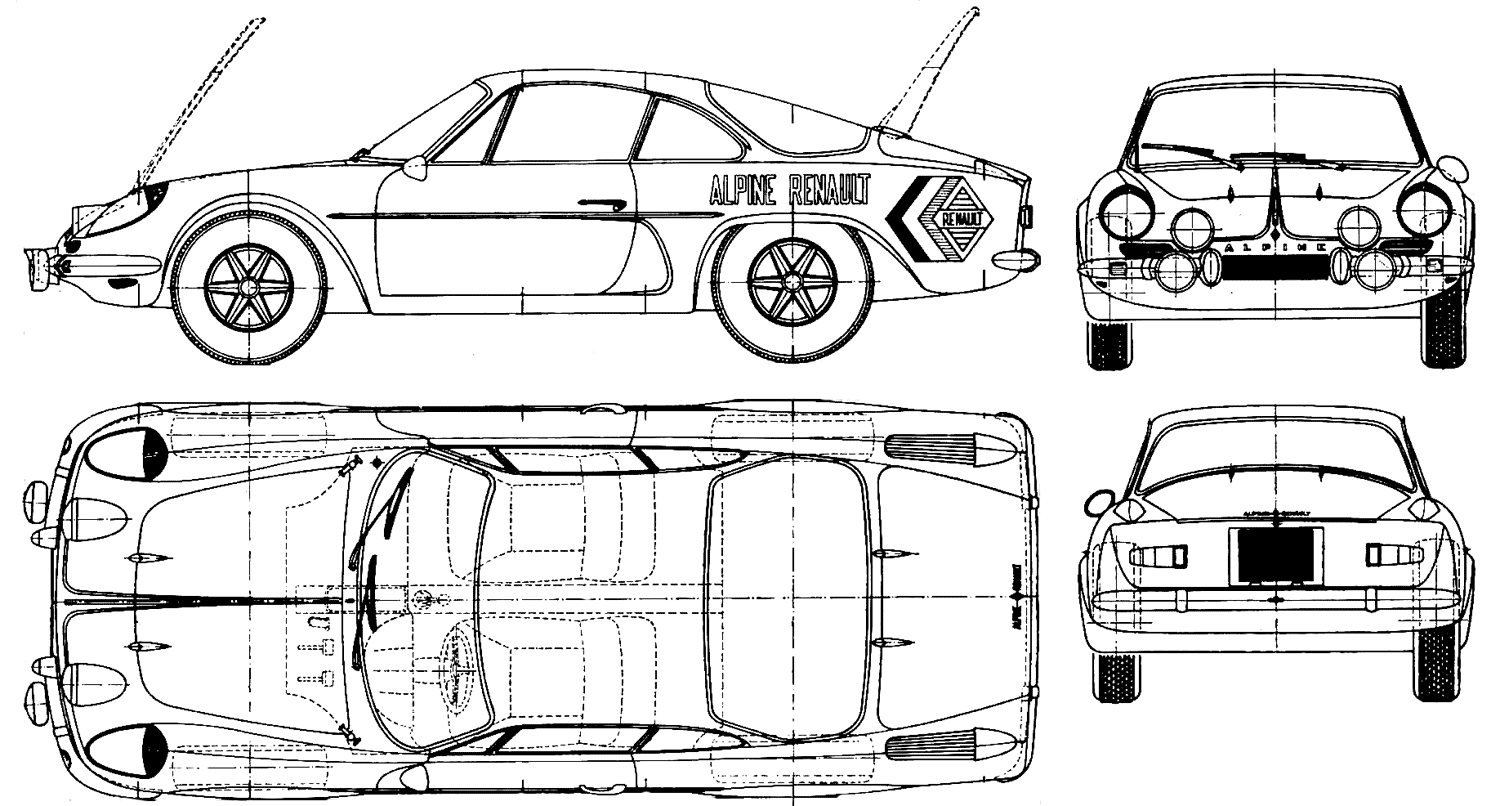 Renault Alpine A110 blueprint