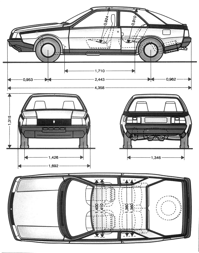 Renault Fuego blueprint