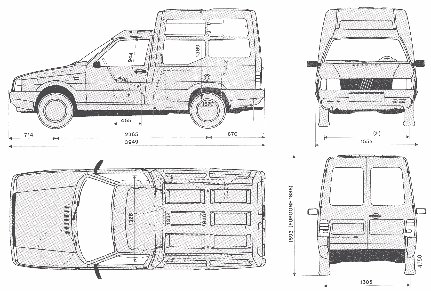 Fiat Fiorino blueprint