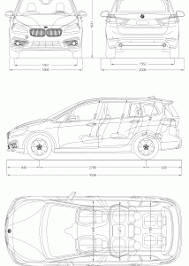 BMW 2 Series F46 blueprint