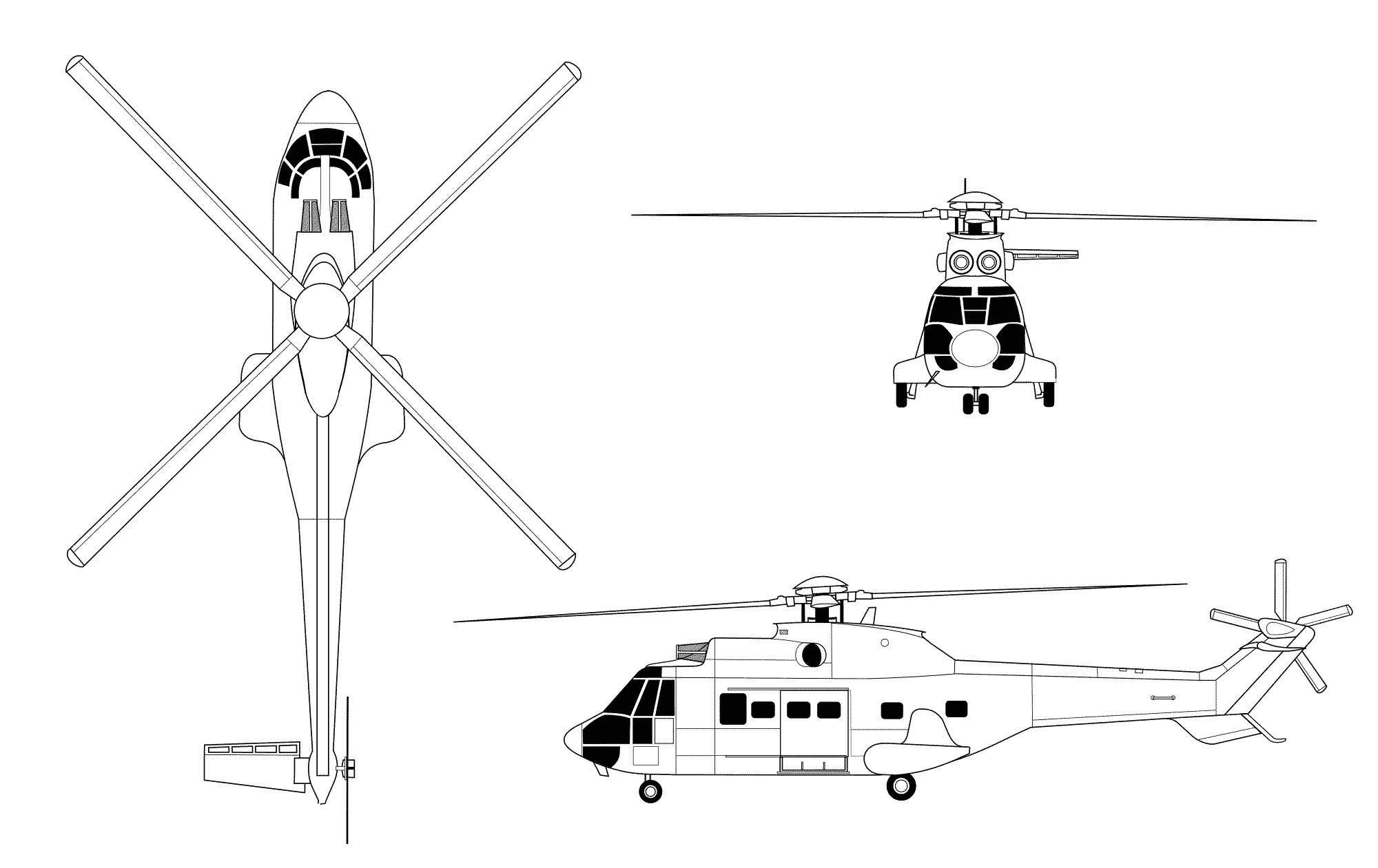 AS332 Super Puma blueprint