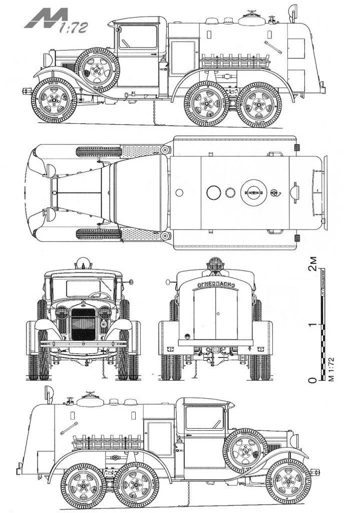 GAZ AAA Blueprint - Download free blueprint for 3D modeling