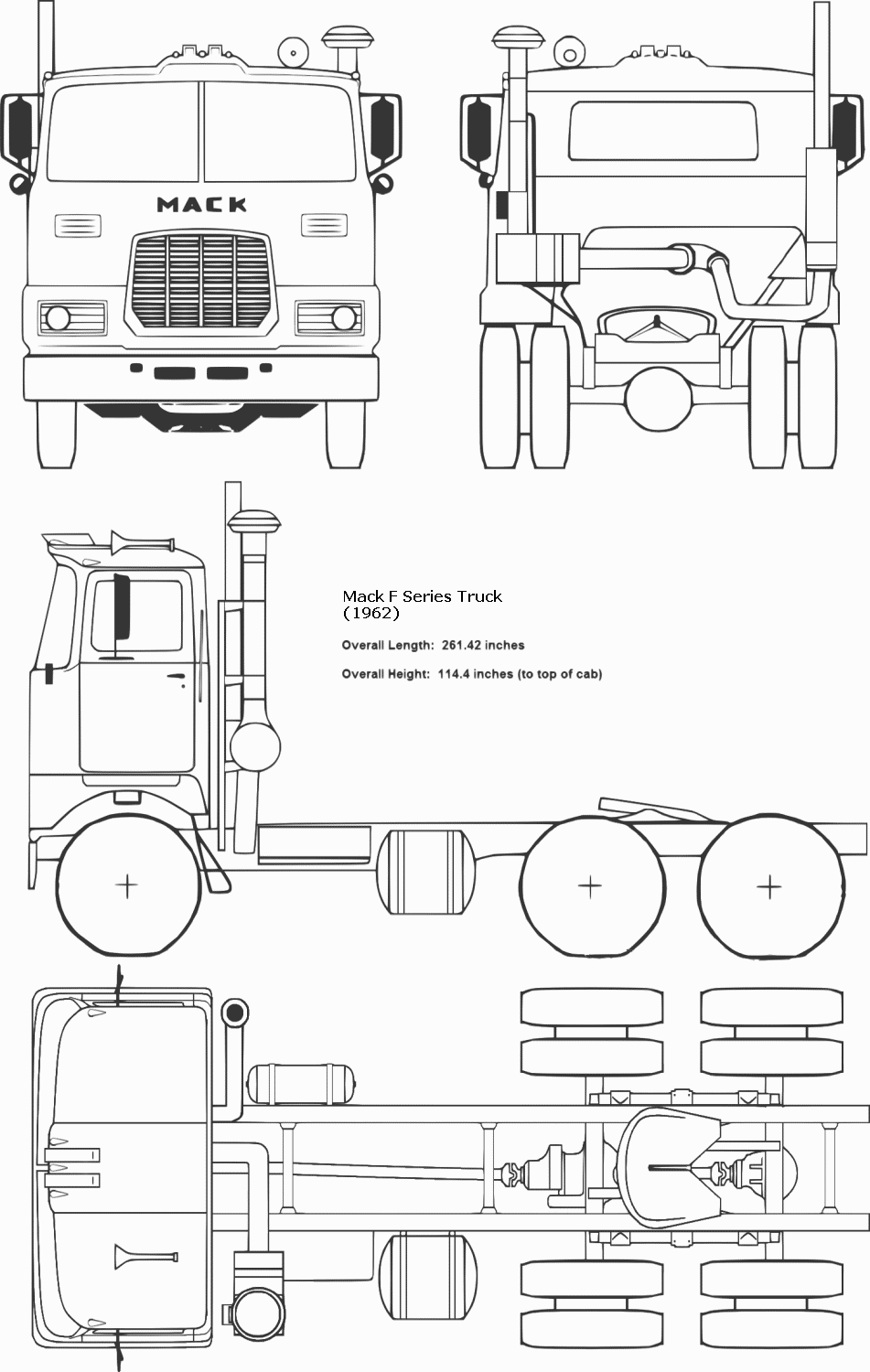 Mack F-Series Truck blueprint
