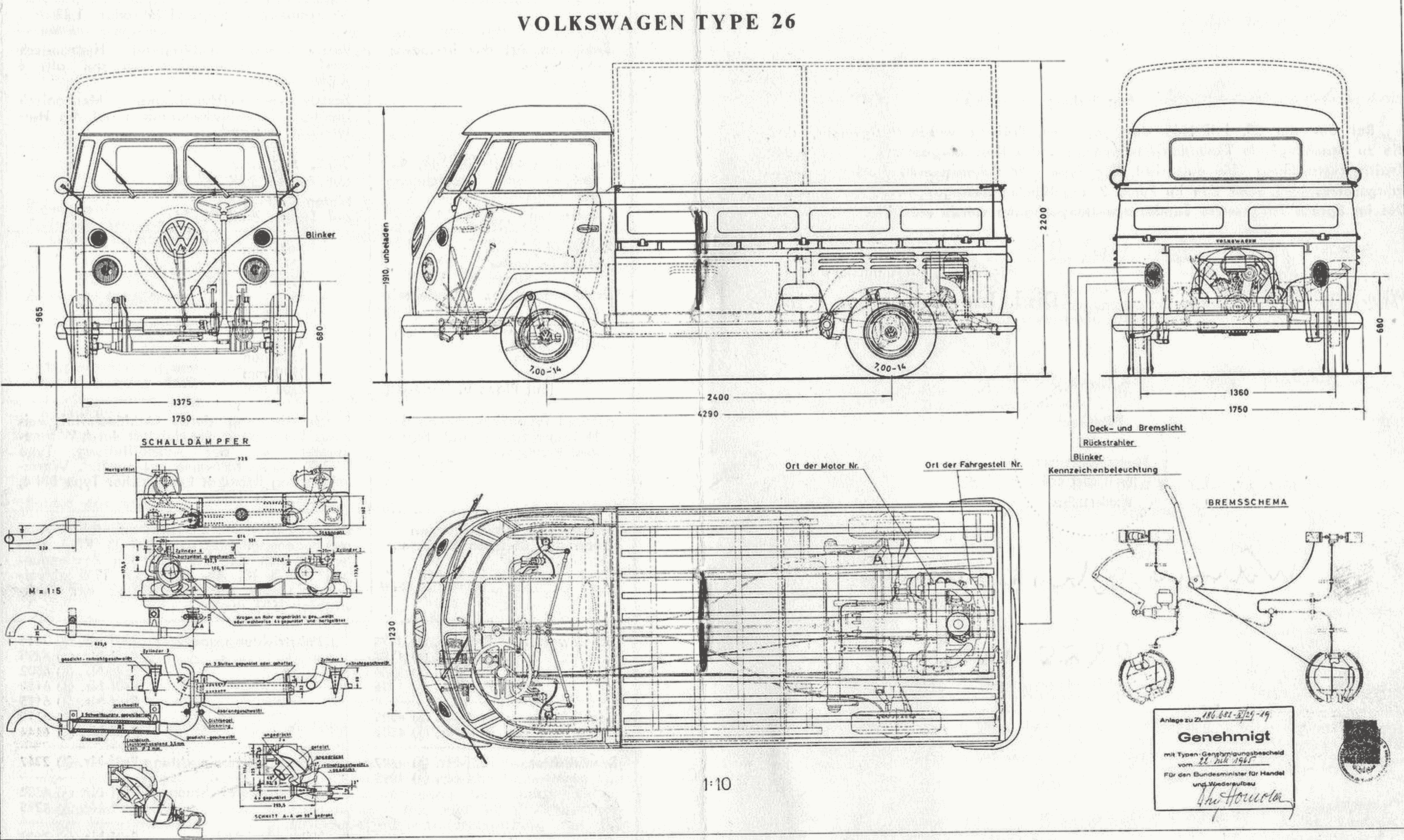 Volkswagen Type 2 T1 blueprint