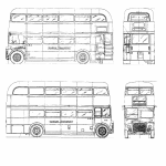 Routemaster London bus blueprint