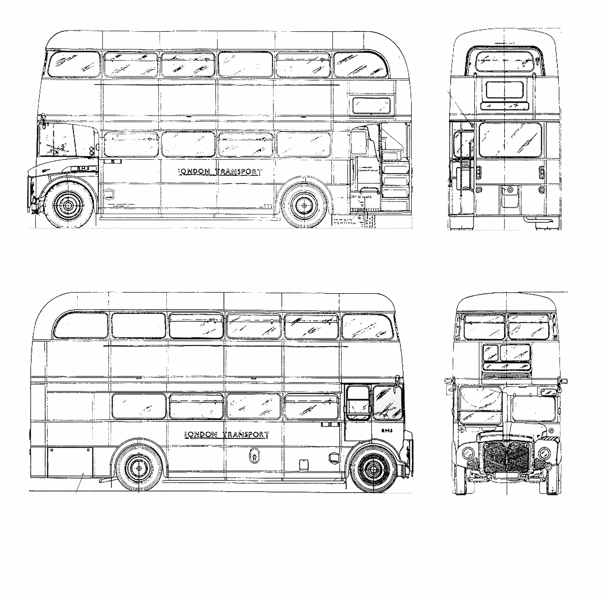 Routemaster London bus blueprint