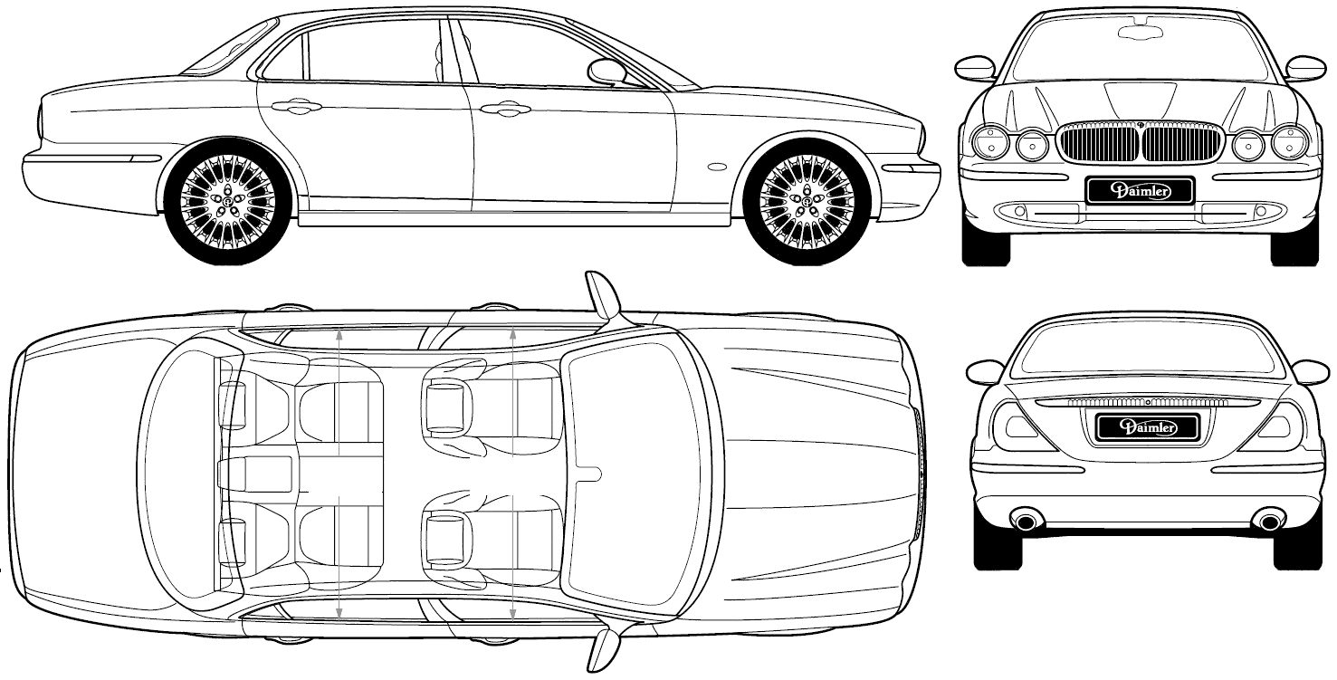 Jaguar XJ X350 blueprint