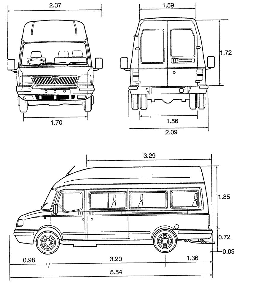 LDV Convoy minibus blueprint
