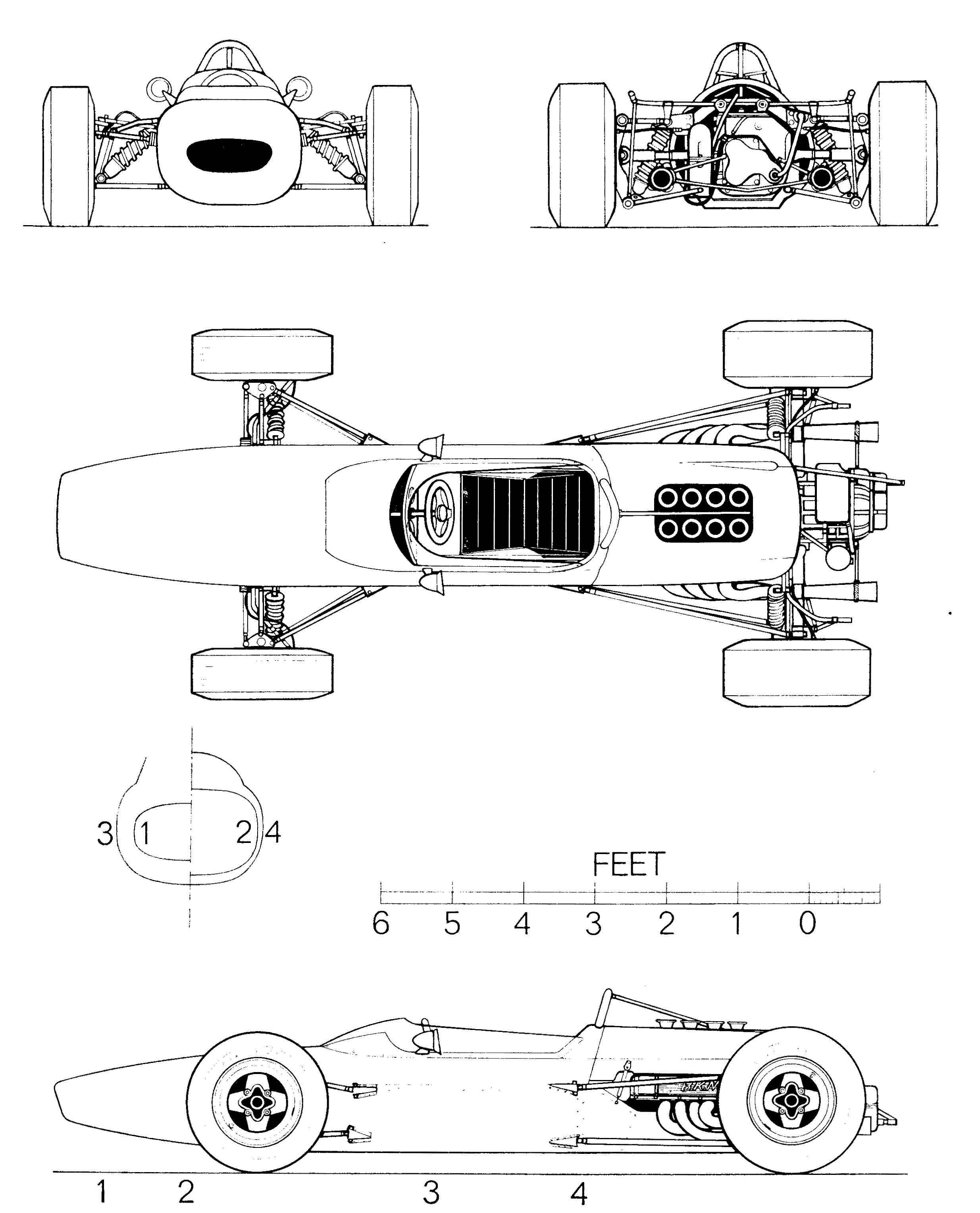 McLaren M4B blueprint