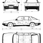 Saab 9000 blueprint