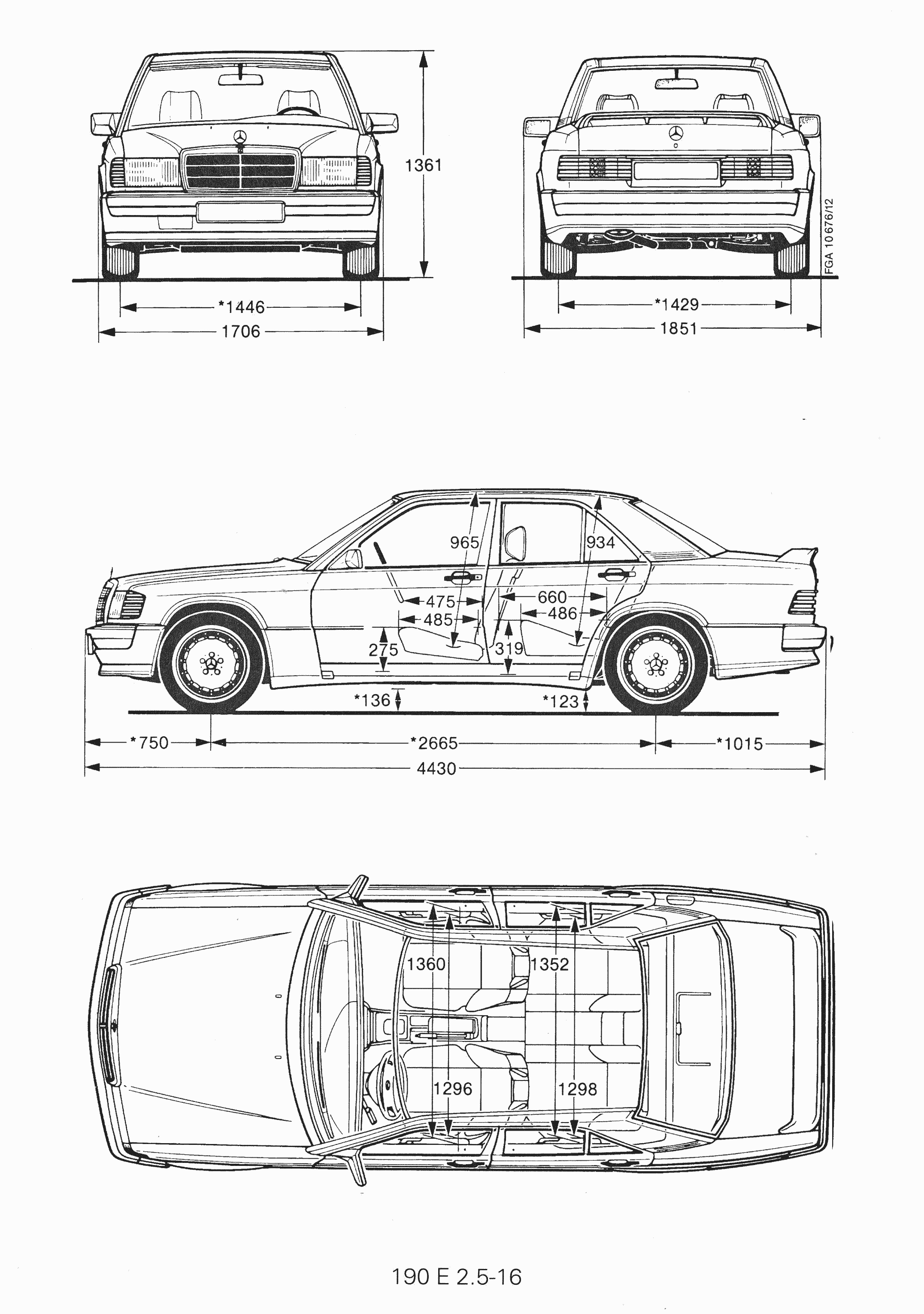 Mercedes-Benz W201 blueprint