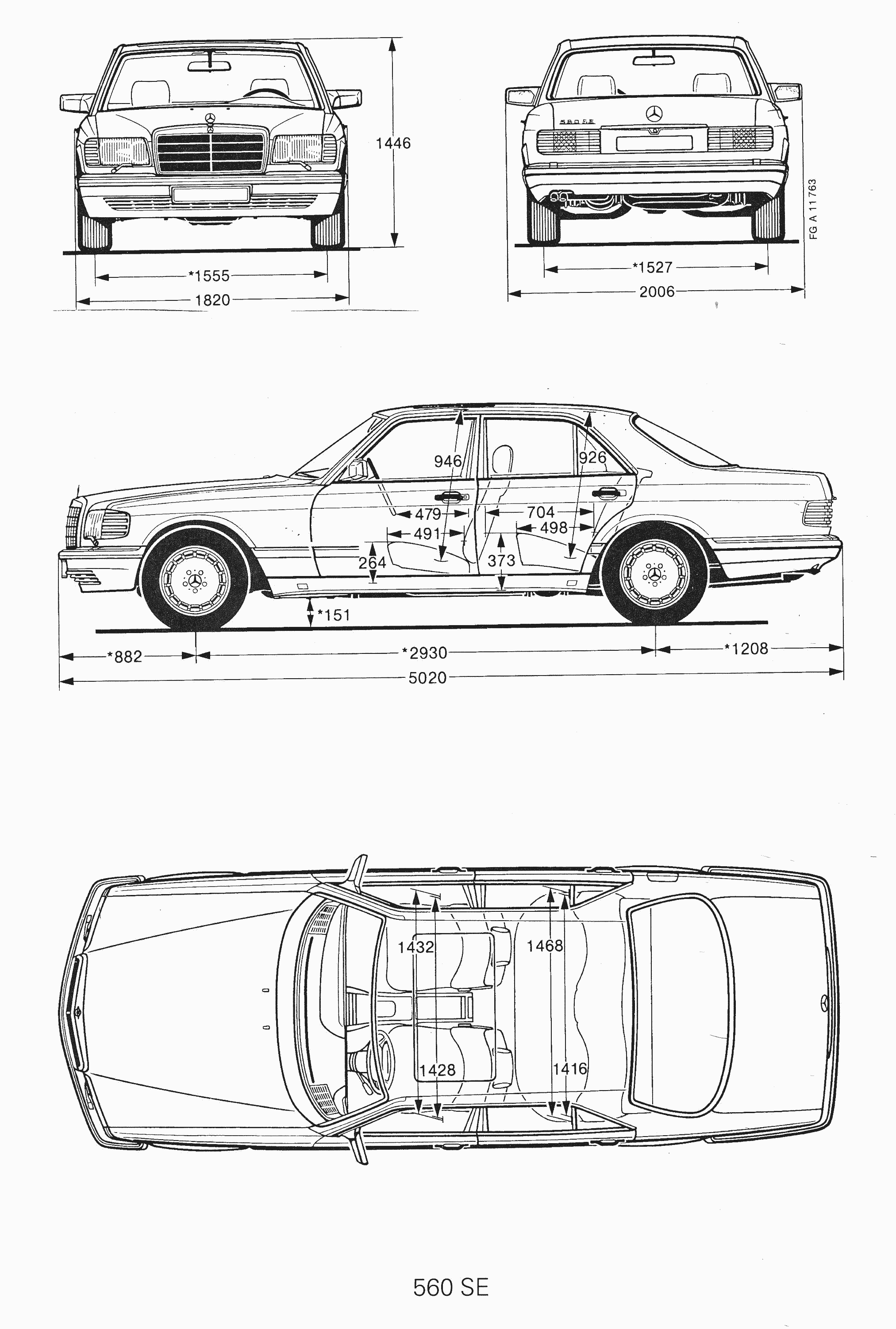 Mercedes-Benz W126 blueprint