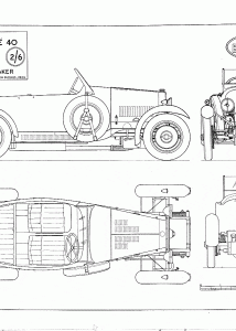 Bugatti Type 40 blueprint