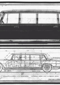 Mercedes-Benz W100 600 Pullman blueprint