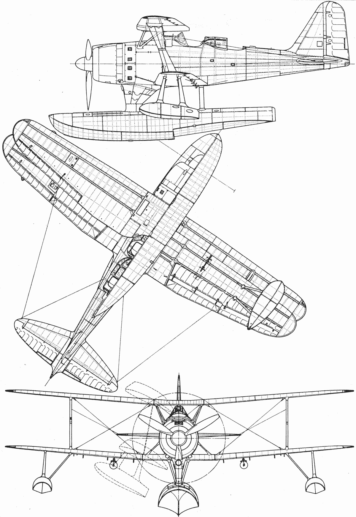 Mitsubishi F1M blueprint