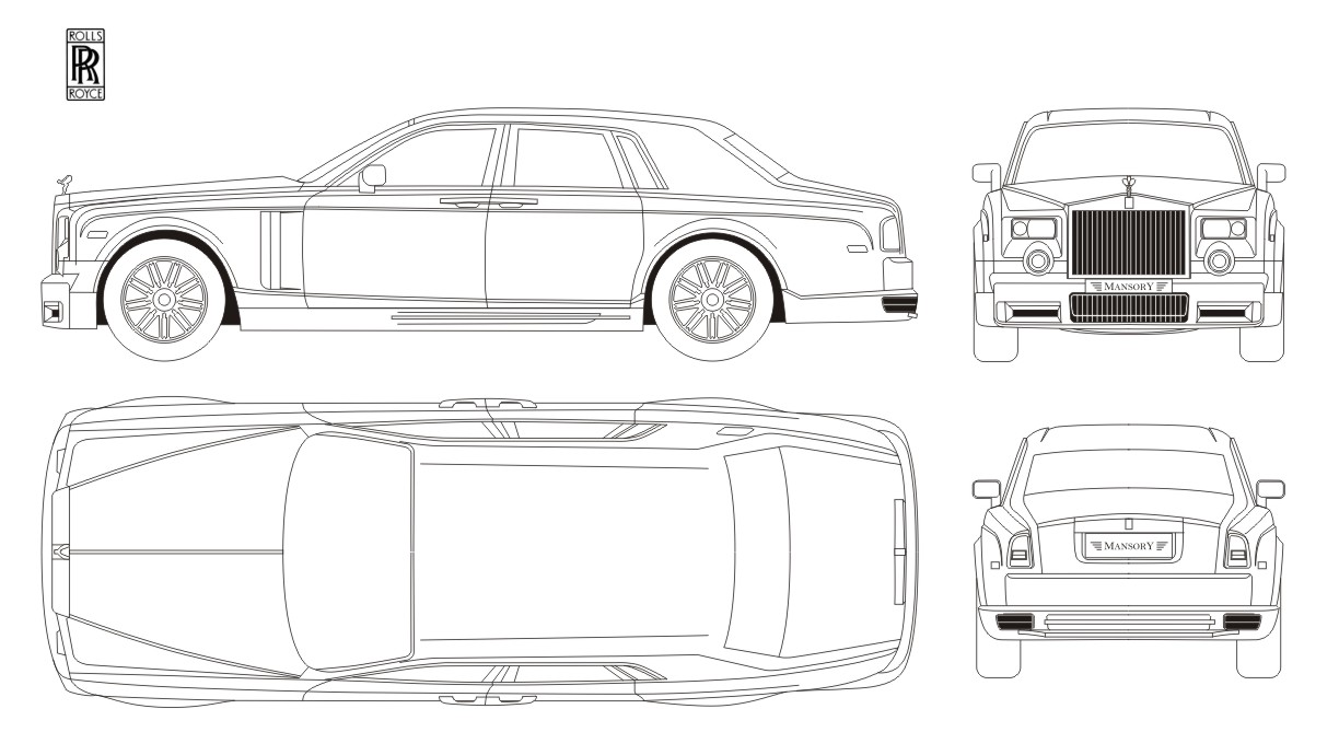 Rolls-Royce Phantom blueprint
