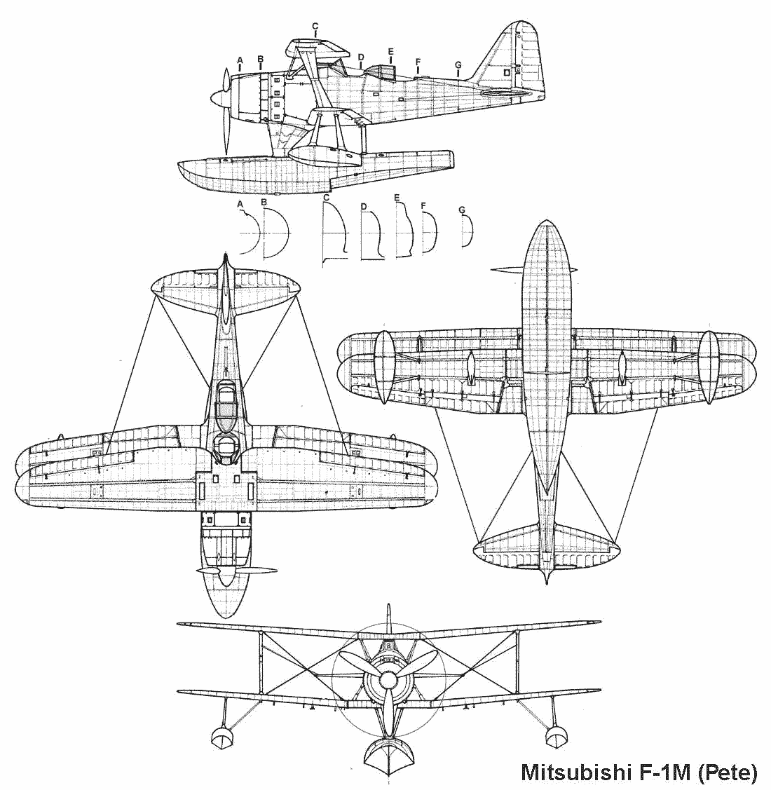 Mitsubishi F1M blueprint