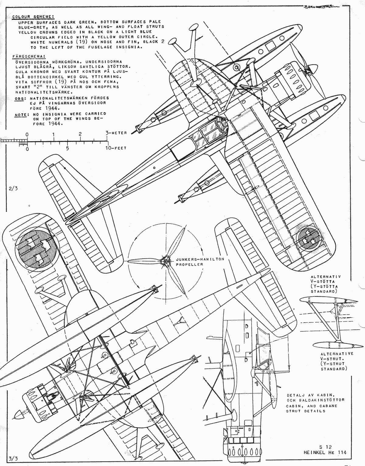 Heinkel He 114 blueprint