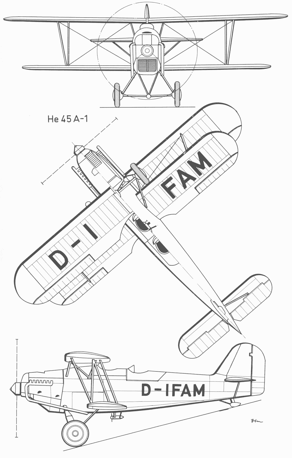 Heinkel He 45 blueprint