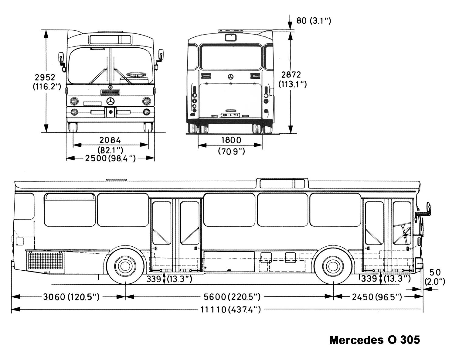 Mercedes-Benz O305 blueprint