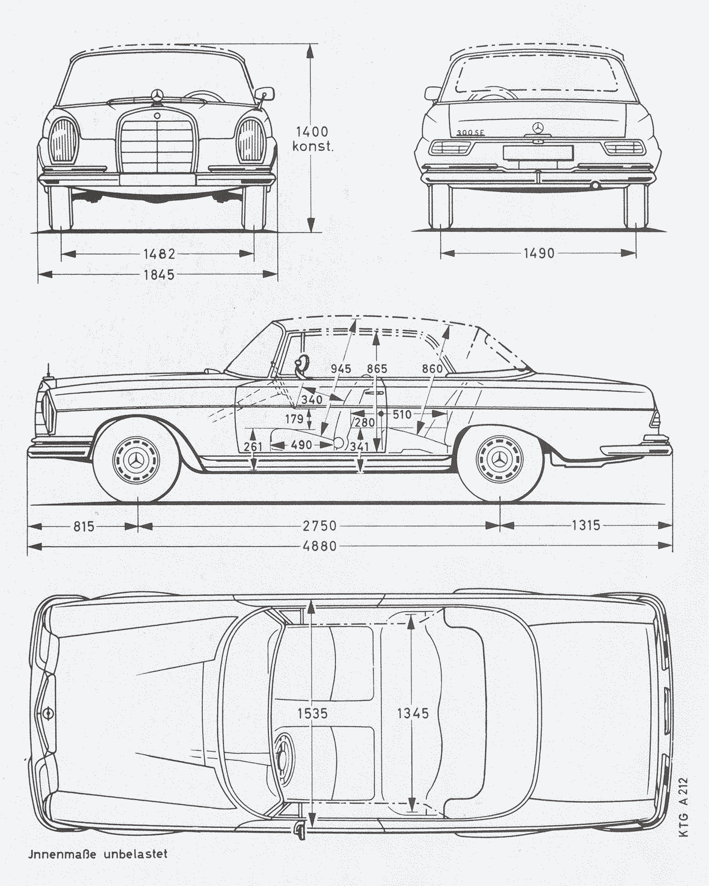 Mercedes-Benz W112 blueprint