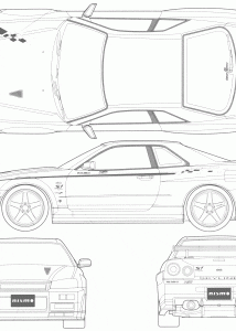 Nissan Skyline R34 GT-R blueprint